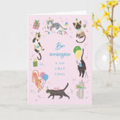 Herdenkingskaart voor kattenfeest kaart (Gele Bloem)