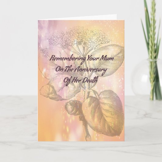 Herdenkingskaart voor Moeder in Goud Kaart (Voorkant)