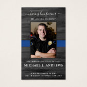 Herdenkingskaart voor politiebeambte visitekaartje (Voorkant)