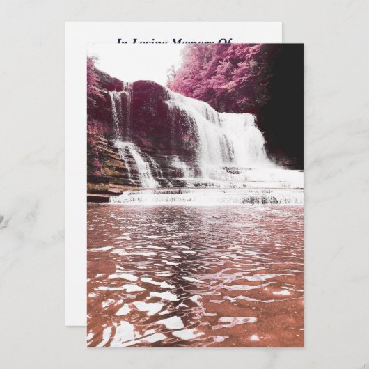 herdenkingskaart waterval programmakaart (Voorkant / Achterkant)