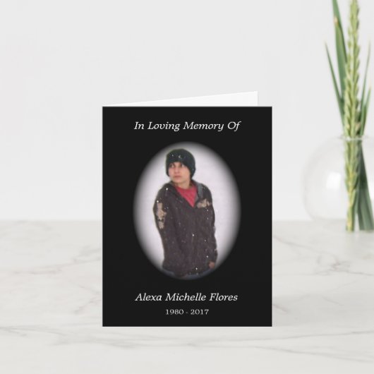 herdenkingskaart (zwart) kaart (Voorkant)