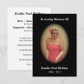 herdenkingskaart (zwart) kaart (Voorkant / Achterkant)