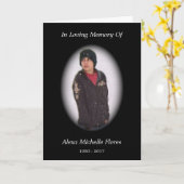 herdenkingskaart (zwart) kaart (Gele Bloem)