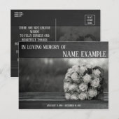 Herdenkingskaarten Een boeket witte rozen monochro Feestdagenkaart (Voorkant / Achterkant)