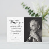 Herdenkingskaarten met aangepaste fotouitnodiging (Staand voorkant)