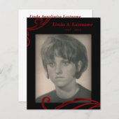 herdenkingskaarten rode bloei (Voorkant / Achterkant)