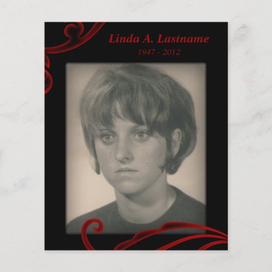 herdenkingskaarten rode bloei (Voorkant)