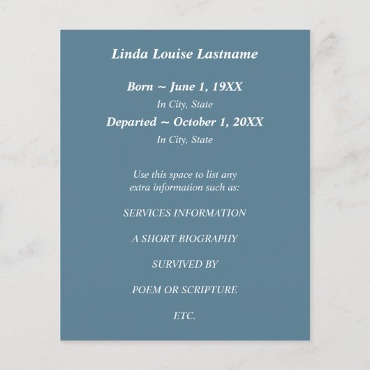 herdenkingskaarten, silhouscrevogels (Achterkant)