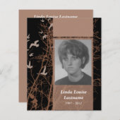 herdenkingskaarten, silhouscrevogels (Voorkant / Achterkant)