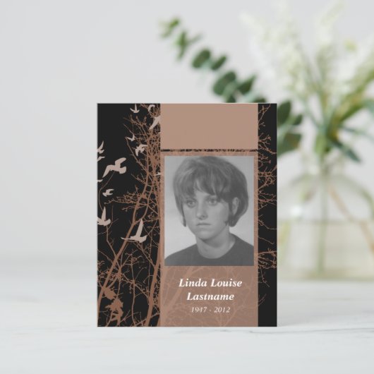 herdenkingskaarten, silhouscrevogels (Staand voorkant)