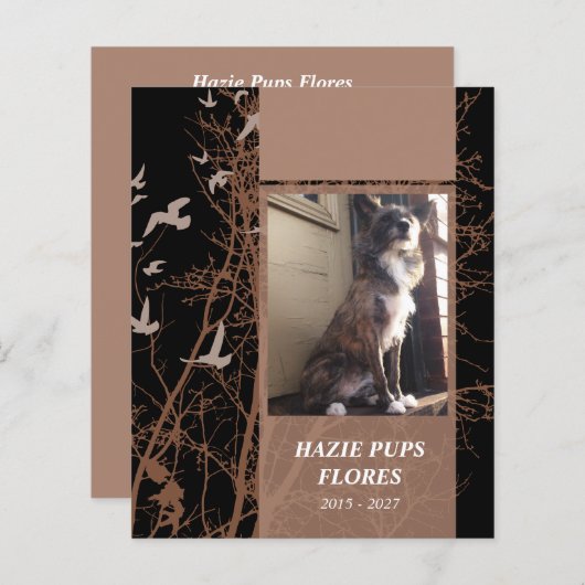 herdenkingskaarten, silhouscrevogels (Voorkant / Achterkant)