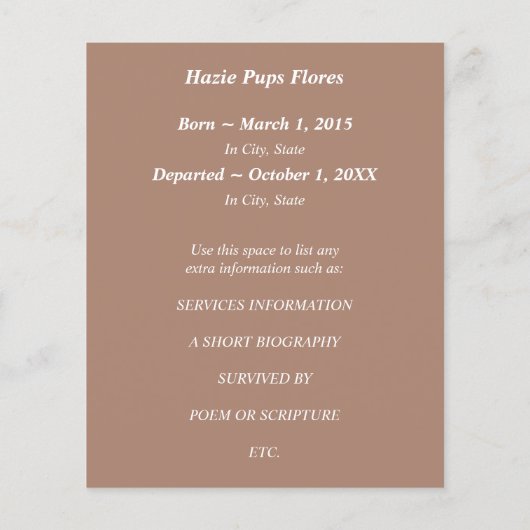 herdenkingskaarten, silhouscrevogels (Achterkant)