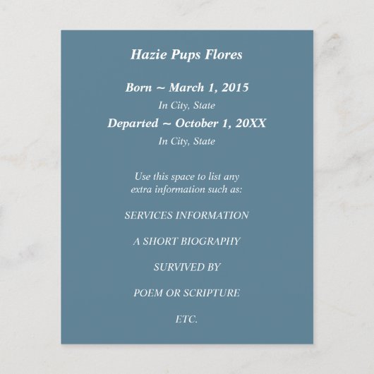 herdenkingskaarten, silhouscrevogels (Achterkant)