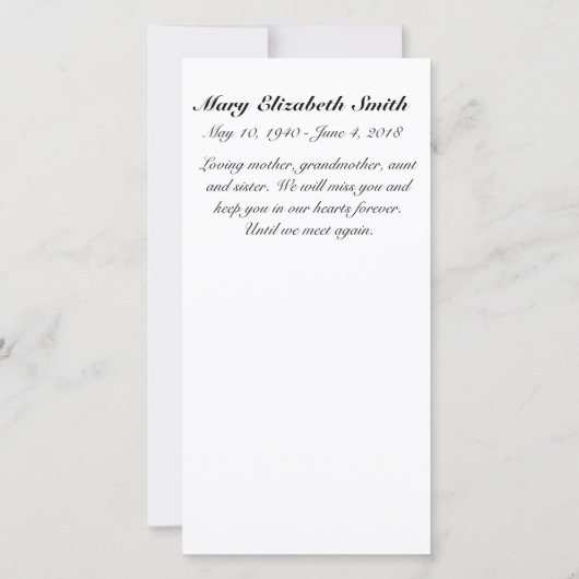 Herdenkingskaarten "Tulpen" (Achterkant)