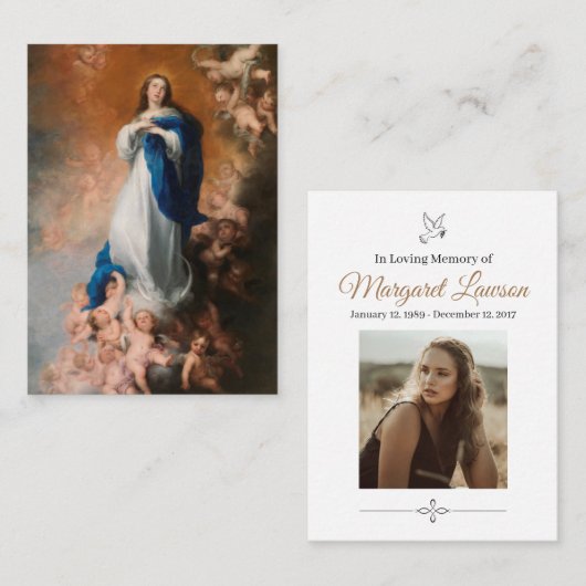 Herdenkingskaarten Visitekaartje (Voorkant / Achterkant)