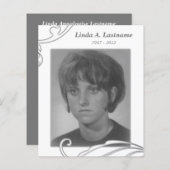 herdenkingskaarten wit floreren (Voorkant / Achterkant)