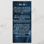 Herdenkingskaartje met foto voor overledene, blauw (Achterkant)