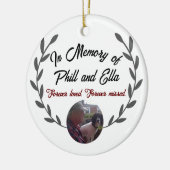 Herdenkingskeramische cirkel met aangepaste foto's keramisch ornament (Links)