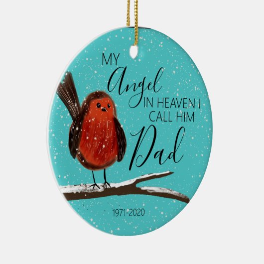 Herdenkingskerst voor altijd in ons hart vader keramisch ornament (Rechts)