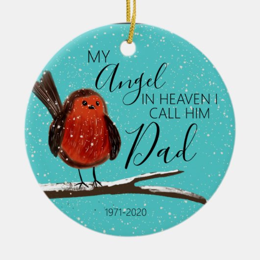 Herdenkingskerst voor altijd in ons hart vader keramisch ornament (Voorkant)