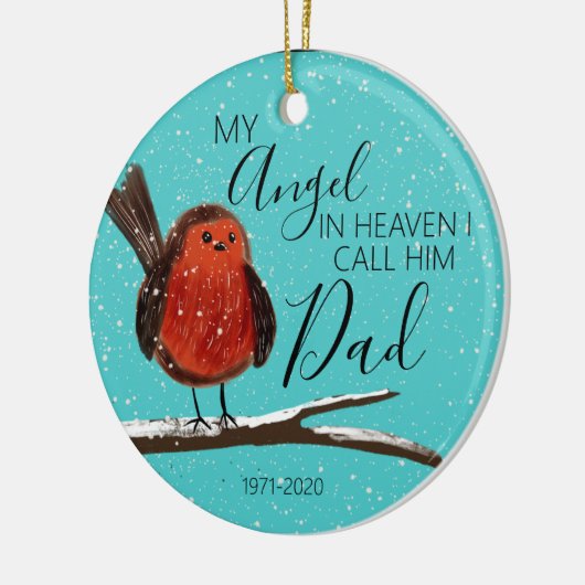 Herdenkingskerst voor altijd in ons hart vader keramisch ornament (Links)