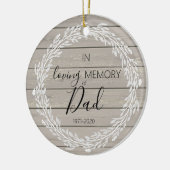 Herdenkingskerst voor altijd in ons hart vader keramisch ornament (Links)