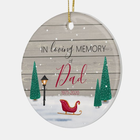 Herdenkingskerst voor altijd in ons hart verloren keramisch ornament (Links)