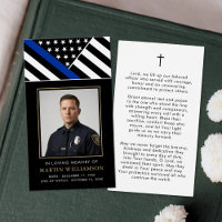 Herdenkingskruis Politie Funerair Gebedskaart