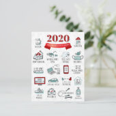 Herdenkingslijst activiteiten quarantaine 2020 feestdagenkaart (Staand voorkant)