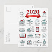 Herdenkingslijst activiteiten quarantaine 2020 feestdagenkaart (Voorkant / Achterkant)