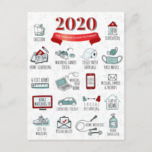 Herdenkingslijst activiteiten quarantaine 2020 feestdagenkaart