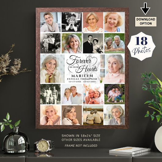 Herdenkingsmonument 18 Foto Collage Altijd in ons  Poster