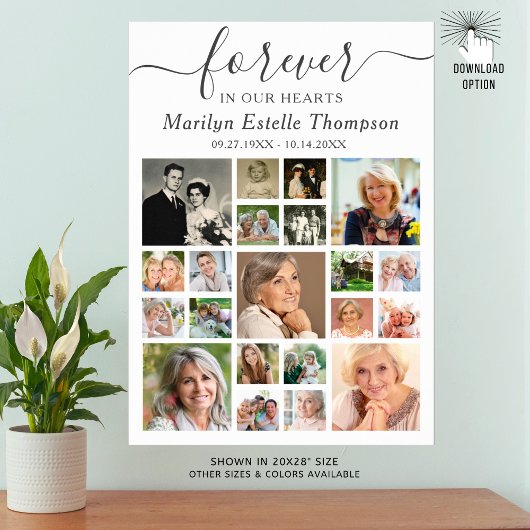 Herdenkingsmonument 21 Foto Collage Altijd in ons  Poster