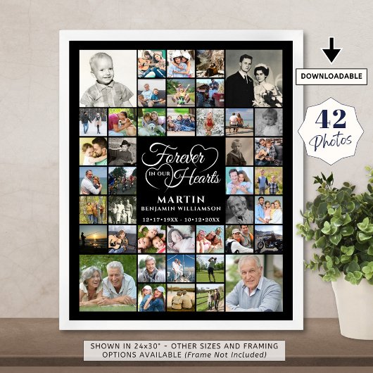 Herdenkingsmonument 42 Foto Collage NOOIT VERGETEN Poster