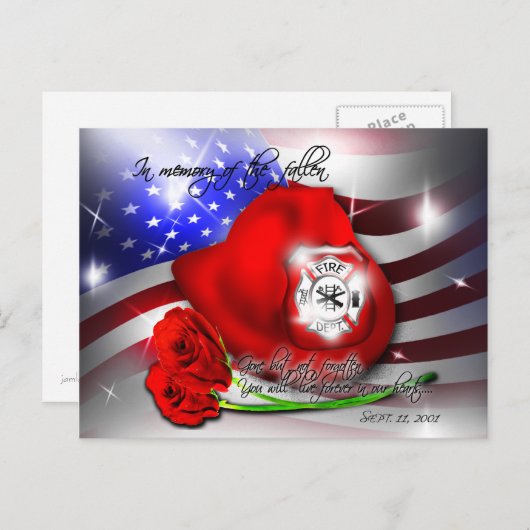 Herdenkingsmonument 9/11 september Briefkaart (Voorkant / Achterkant)