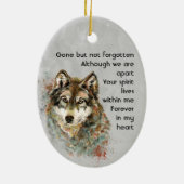 Herdenkingsmonument Keepsake Waterverf Wolf Animal Keramisch Ornament (Achterkant)