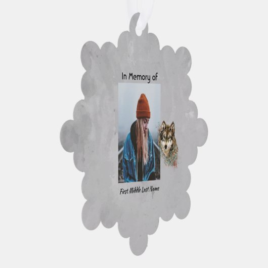 Herdenkingsmonument Keepsake Waterverf Wolf Animal Ornament Kaart (Rechts)