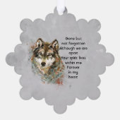 Herdenkingsmonument Keepsake Waterverf Wolf Animal Ornament Kaart (Achterkant)