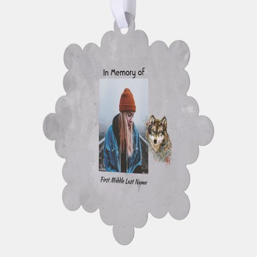 Herdenkingsmonument Keepsake Waterverf Wolf Animal Ornament Kaart (Links)