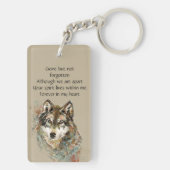 Herdenkingsmonument Keepsake Waterverf Wolf Animal Sleutelhanger (achterkant)