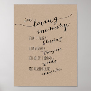 Herdenkingsmonument, rouw, Rustic Kraft Poster