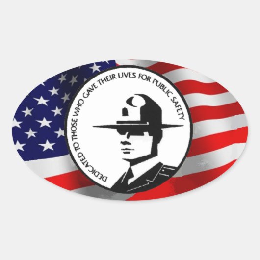 HERDENKINGSMONUMENT VAN DE POLITIE OVALE STICKER (Voorkant)