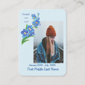 Herdenkingsmonument Vergeet-me-niet-bloem Visitekaartje (Voorkant)