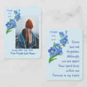 Herdenkingsmonument Vergeet-me-niet-bloem Visitekaartje (Voorkant / Achterkant)