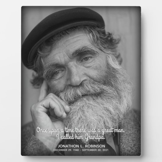 Herdenkingsmonument voor overleden grootvader fotoplaat (Voorkant)