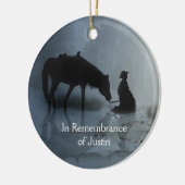 Herdenkingsnaam Cowboy and Horse Memorial Keramisch Ornament (Links)