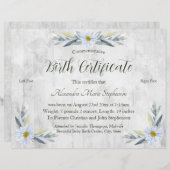 Herdenkingsnieuwe geboortecertificaat voor baby-vo (Voorkant / Achterkant)