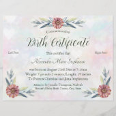 Herdenkingsnieuwe geboortecertificaat voor baby-vo (Voorkant)