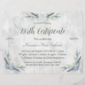 Herdenkingsnieuwe geboortecertificaat voor baby-vo (Voorkant)