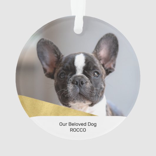 Herdenkingsornament van Black & Gold Pet Dog Ornament (achterkant)